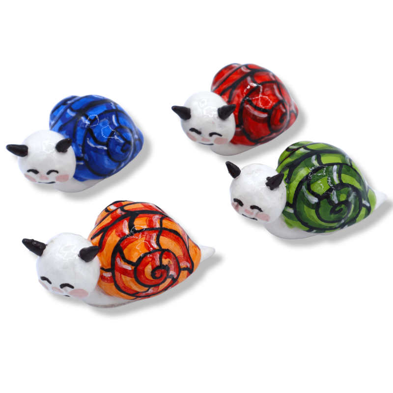 Snail in fine Sicilian ceramic, available in different colors, Width 7 cm - Height 3 cm approx. (1Pcs) Mod SM - 