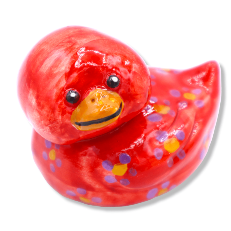 Duck in fine Sicilian ceramic, available in different colors, Width 6 cm - Height 5 cm approx. (1Pcs) Mod SM - 