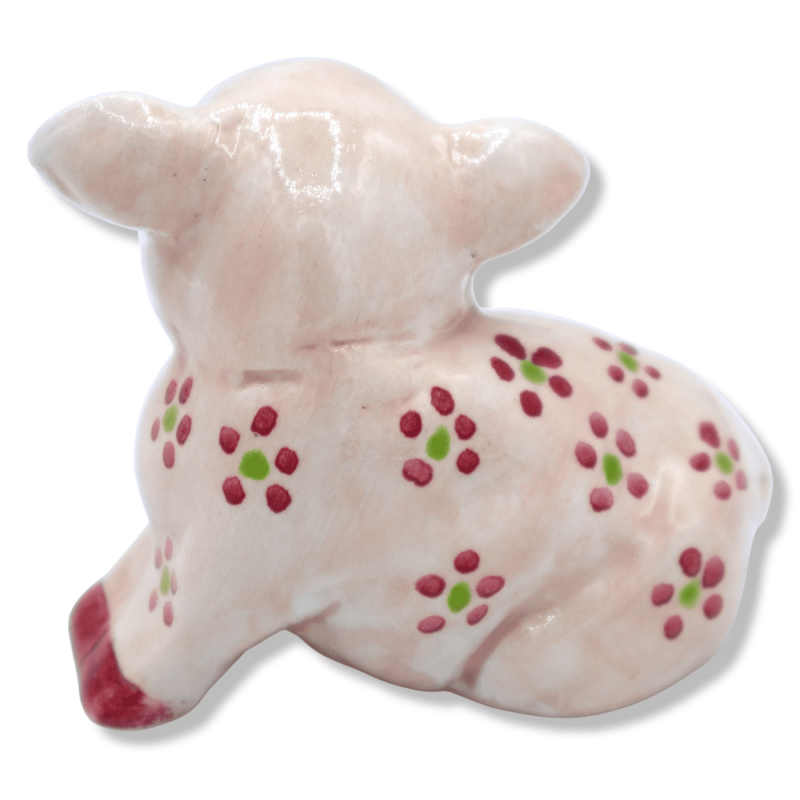 Pig in fine Sicilian ceramic, decorated with flowers, Width 8 cm - Height 7 cm approx. (1Pcs) Mod SM - 