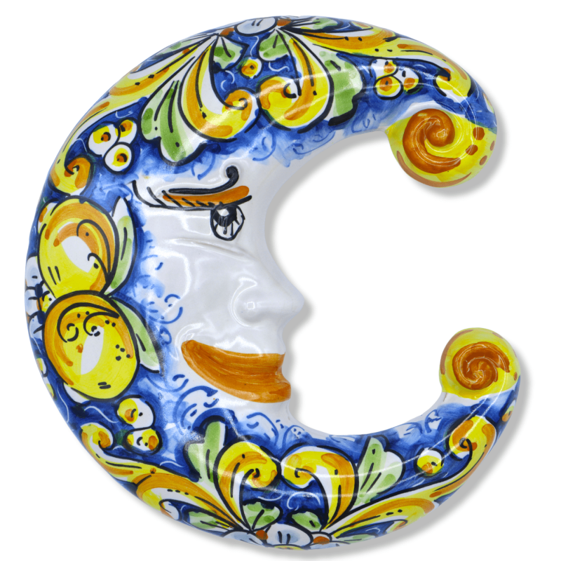 Lua de cerâmica Caltagirone, disponível em diferentes decorações - h 25 cm aprox. (1Pçs) Mod FL - 