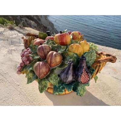 Caravaggio basket with fruit centerpiece diameter 50 cm - 