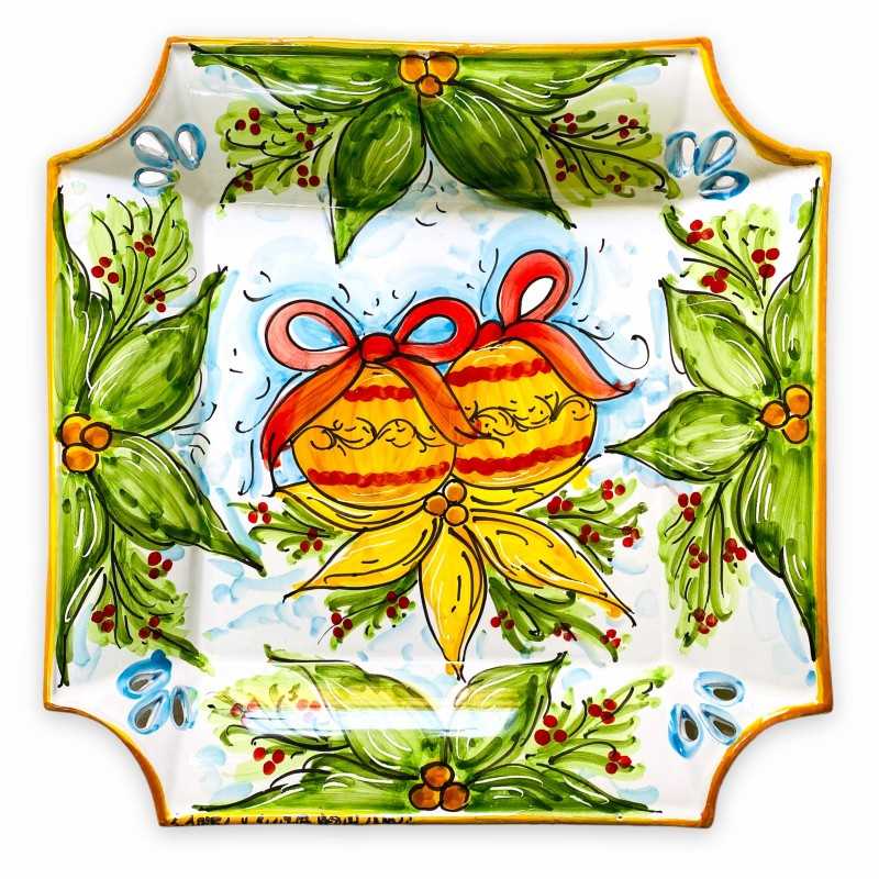 Large serving plate with Christmas decoration - cm 34x34 - 
