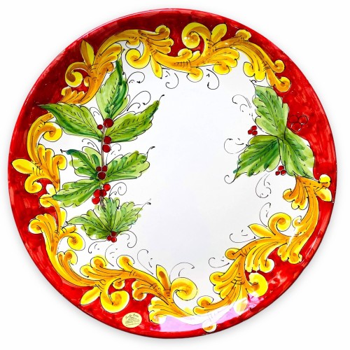 Großer handdekorierter Weihnachtsteller, Durchmesser ca. 37 cm - 