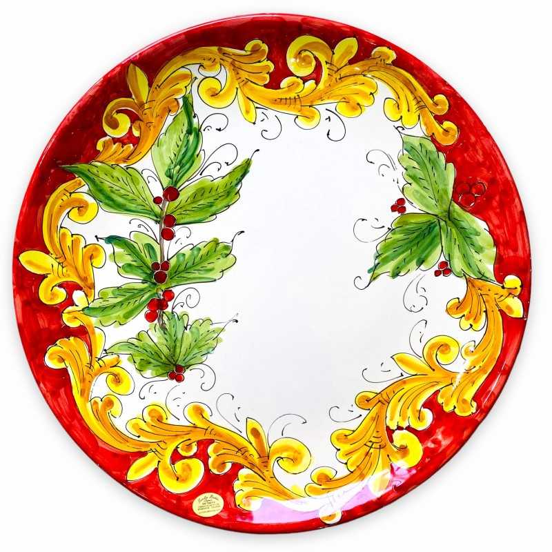 Large hand-decorated Christmas plate, diameter approx. 37 cm - 