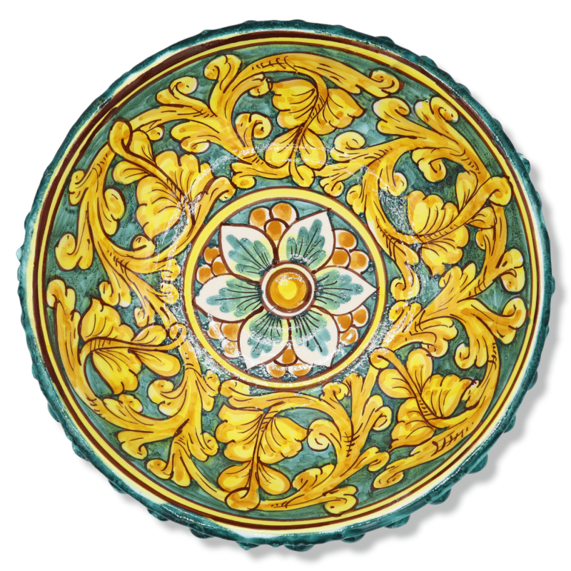 Ceiling bord van Caltagirone, Verderame en decoratie Baroque - 32 cm, 19 cm approx. DAG - 