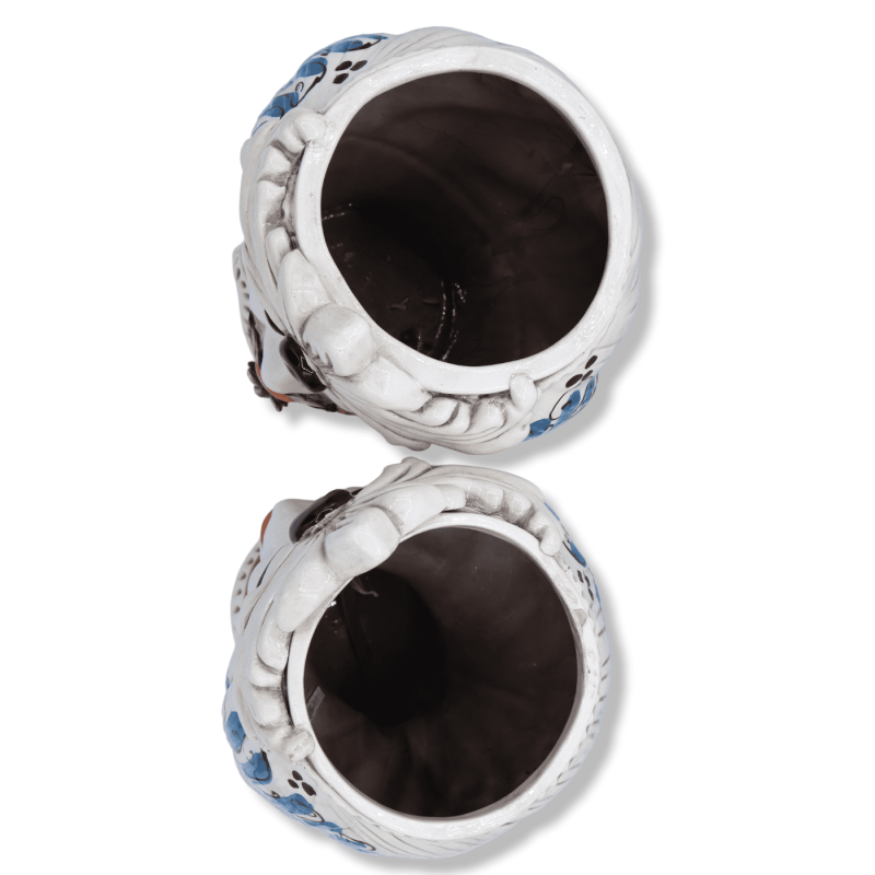Tête de maure de Caltagirone avec frise, décor du XVIIe siècle, h environ 28 cm. - 