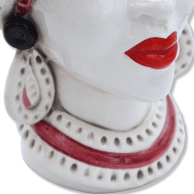 Caltagirone Moor's head with frieze, 17th century decoration, height approx. 28 cm. RP mod - 