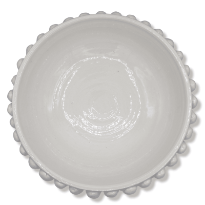 Alzata Pigna in ceramica di Caltagirone Bianco, tinta unita Ø 27 cm, h 16 cm ca. Mod TD - 