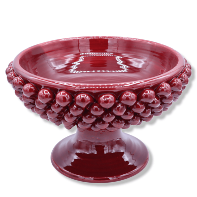 Alzata Pigna in ceramica di Caltagirone Bordeaux tinta unita, Ø 27 cm, h 16 cm ca. Mod TD - 