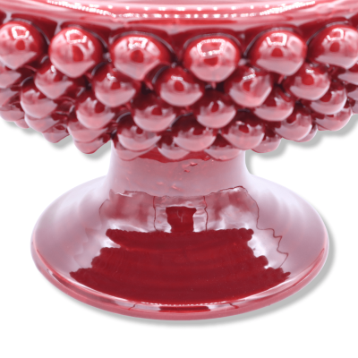Alzata Pigna in ceramica di Caltagirone Bordeaux tinta unita, Ø 27 cm, h 16 cm ca. Mod TD - 