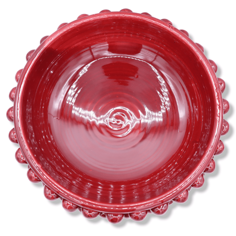 Alzata Pigna in ceramica di Caltagirone Bordeaux tinta unita, Ø 27 cm, h 16 cm ca. Mod TD - 