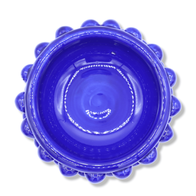 Vaso Caltagirone Mezza Pigna - Ø 12 cm, h aprox. (1Pc) Decoração de haste azul e aleatória - 