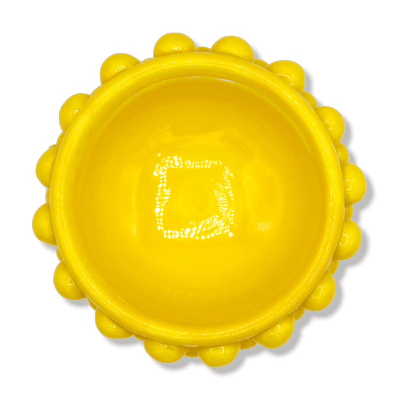 Vase Half Pigna Caltagirone, Yellow en decoratieve stam - 12 uur, 9 cm approx. Mod TD - 