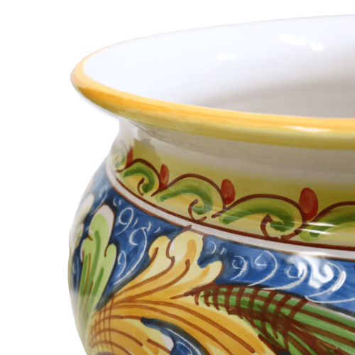 Cachepot Caltagirone Keramik-Pflanztopf, Barockdekor auf blauem Hintergrund, mit 5 Größenoptionen (1 Stück) -  2