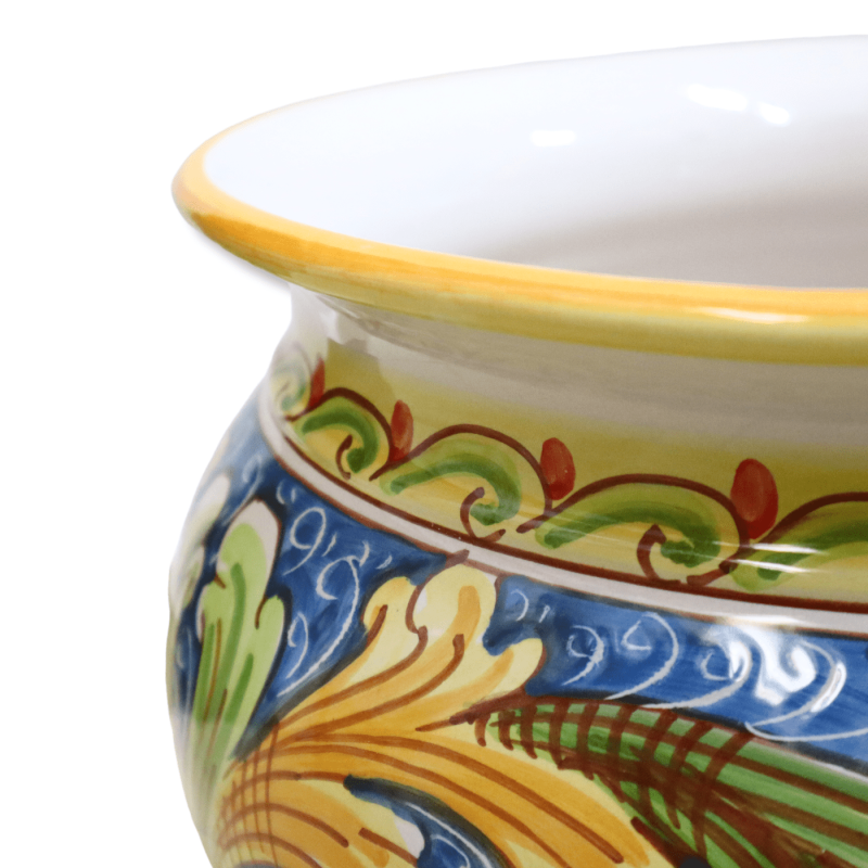 Cachepot Ceramic Plant Vase of Caltagirone, decoratie Baroque op blauwe achtergrond, beschikbaar in verschillende maten,
