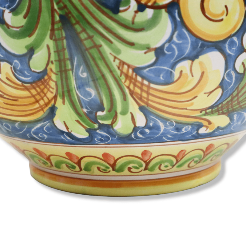 Cachepot Ceramic Plant Vase of Caltagirone, decoratie Baroque op blauwe achtergrond, beschikbaar in verschillende maten,
