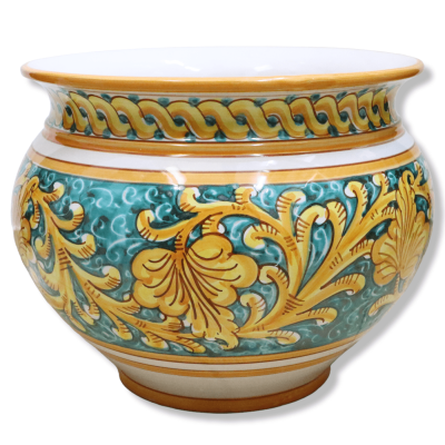 Cachepot Vaso per piante in ceramica Caltagirone, decoro Barocco, con diverse opzioni decoro (1Unità) - 