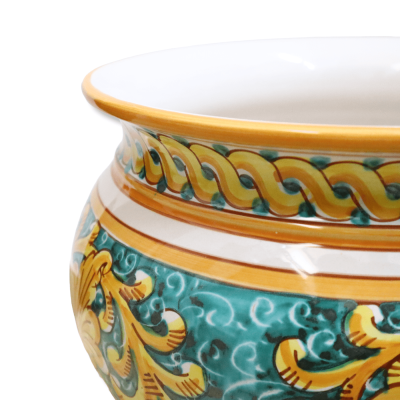 Cachepot Vaso per piante in ceramica Caltagirone, decoro Barocco, con diverse opzioni decoro (1Unità) - 
