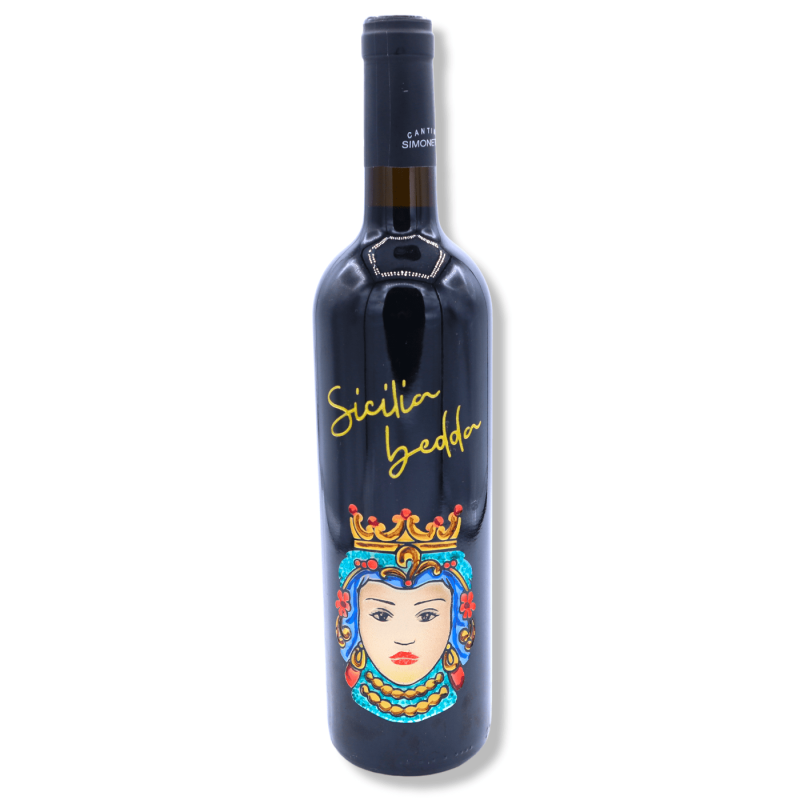 Syrah Red Wine "Pearl of Sicily" I.G.P. Dark Brown decoration selectable, 750 ml - 