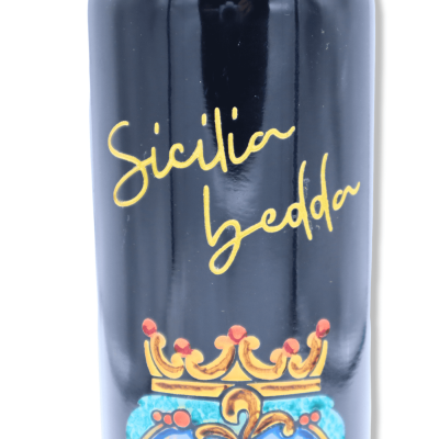 Bouteille de collection gravée et décorée à la main avec décoration Testa di Moro (1 pièce) 750 ml Nero d'Avola DOC - 