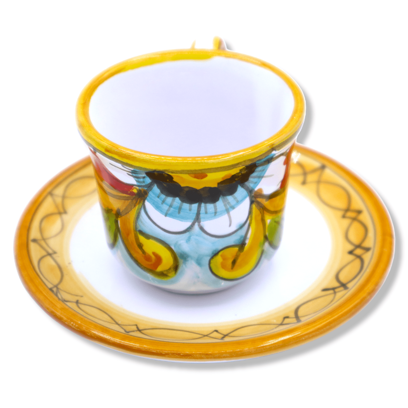 Chávena de café em cerâmica siciliana fina, decoração barroca - aprox. 5  cm. (1Pçs) Mod NL