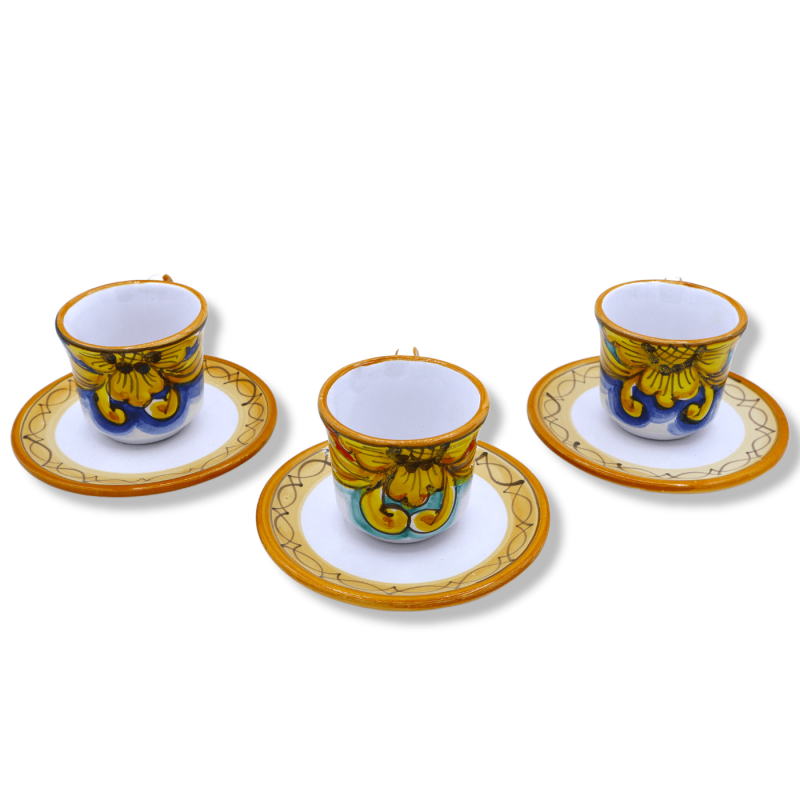 Xícara de café em cerâmica siciliana fina, decoração selecionável - h 5 cm aprox. (1Pçs) Mod NL - 