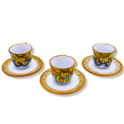 Kaffeetasse aus feiner sizilianischer Keramik, wählbares Dekor - H ca. 5 cm. (1 Stück) Mod NL - 