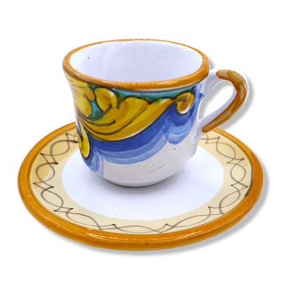 Coffee cup in fine Sicilian ceramic, selectable decoration - h 5 cm approx. (1Pcs) Mod NL - 