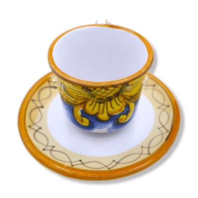 Coffee cup in fine Sicilian ceramic, selectable decoration - h 5 cm approx. (1Pcs) Mod NL - 