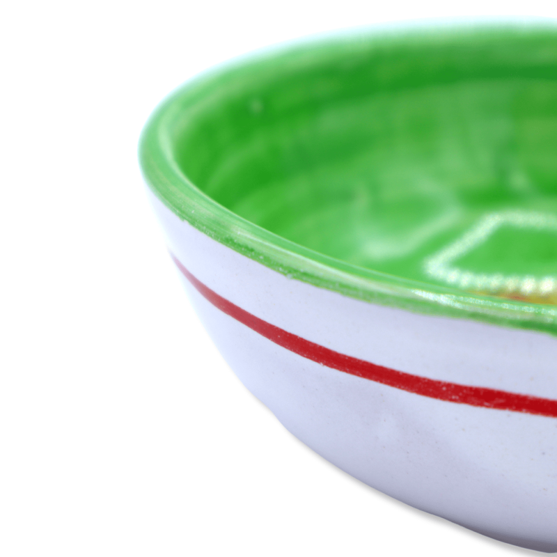 Ciotola in ceramica siciliana, decoro casuale e colore selezionabile, Ø 13 cm ca. (1Unità) - 