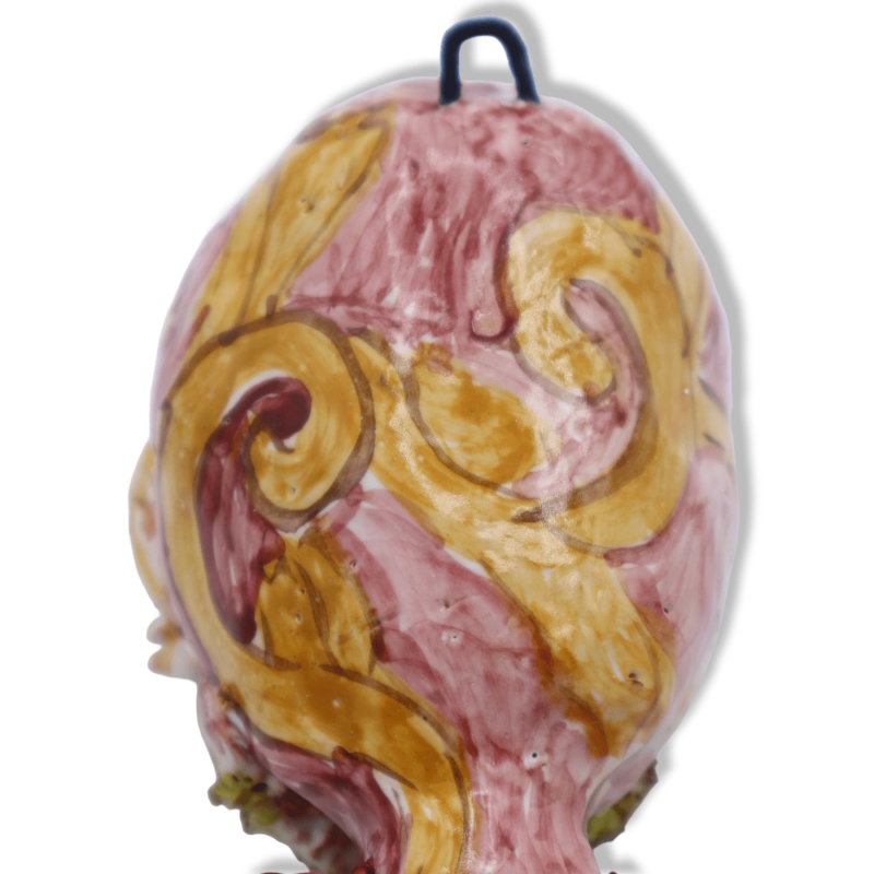 Nativity scene on balloon in Sicilian ceramic, decorated with figures in relief and baroque, h 11 cm approx. MR mod - 