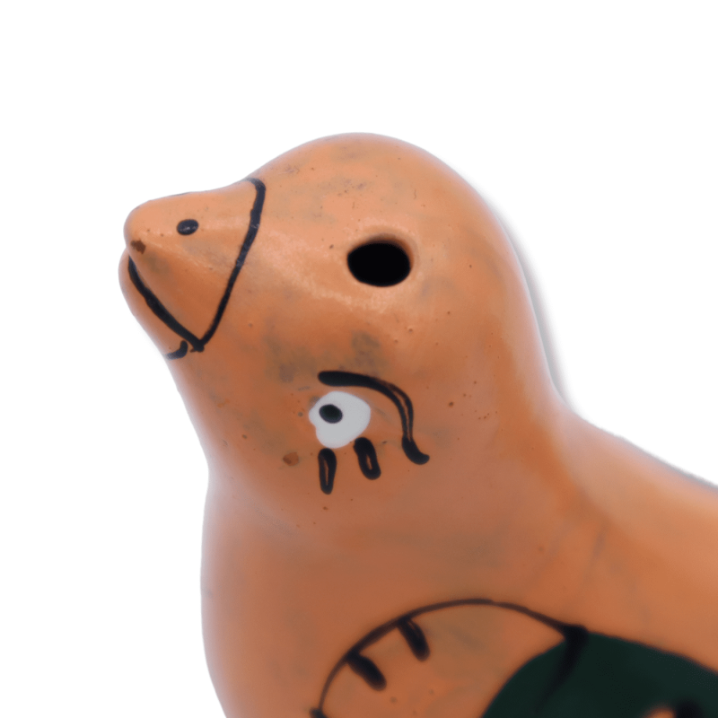 Ocarina de terracota con decoración y color al azar, L 6 cm x h 5 cm aprox. (PC 1) - 
