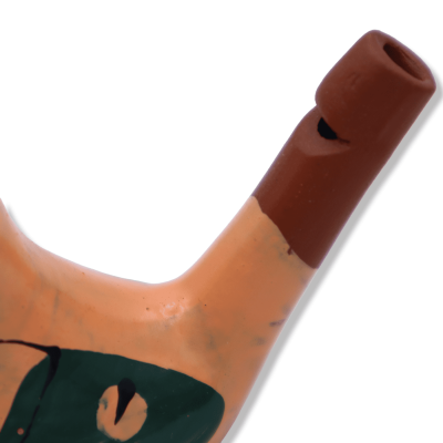 Ocarina de terracota con decoración y color al azar, L 6 cm x h 5 cm aprox. (PC 1) - 