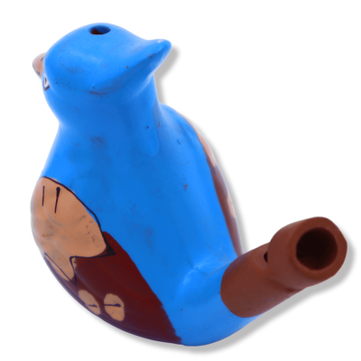 Ocarina de terracota con decoración y color al azar, L 6 cm x h 5 cm aprox. (PC 1) - 