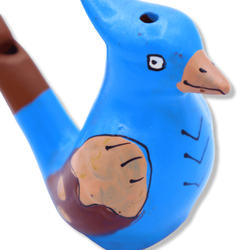 Ocarina in terracotta con decoro e colore casuale, L 6 x h 5 cm ca. (1Unità) - 