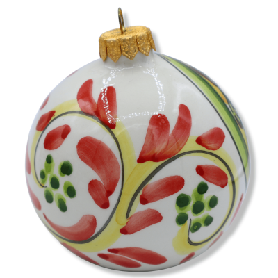 Keramisk julkula Caltagirone, som skildrar ansiktet av en spade, valbar dekoration, Ø 9 cm (1pz) Mod CH - 