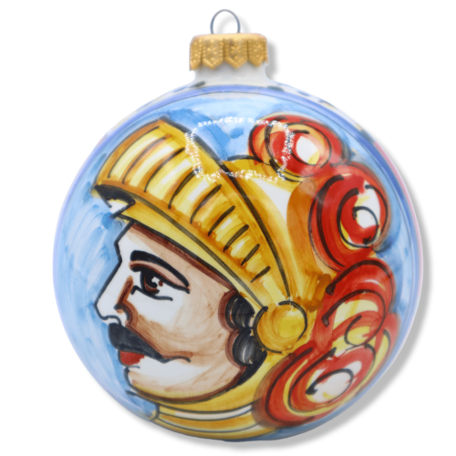 Riesige Weihnachtskugel, Caltagirone-Keramik, zum Aufhängen oder Aufstellen, Ø 11 cm (1 Stück) Mod CH -  2