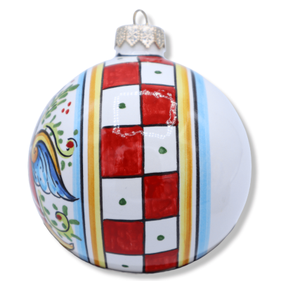 Caltagirone Keramik-Weihnachtskugel, Darstellung eines Engels, wählbare Dekoration, Ø 9 cm (1Stk) - 