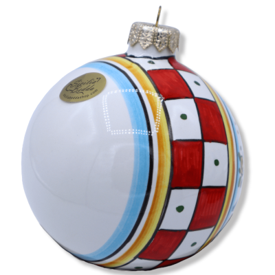 Bola de Natal em cerâmica Caltagirone, representando um anjo, decoração à escolha, Ø 9 cm (1Un) - 
