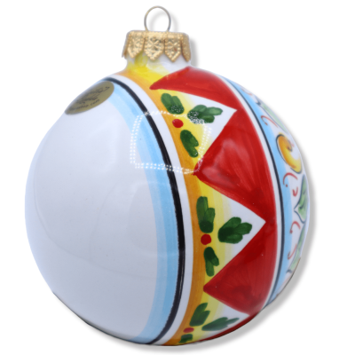 Bola navideña de cerámica Caltagirone, decoración seleccionable, Ø 9 cm aprox. (PC 1) - 