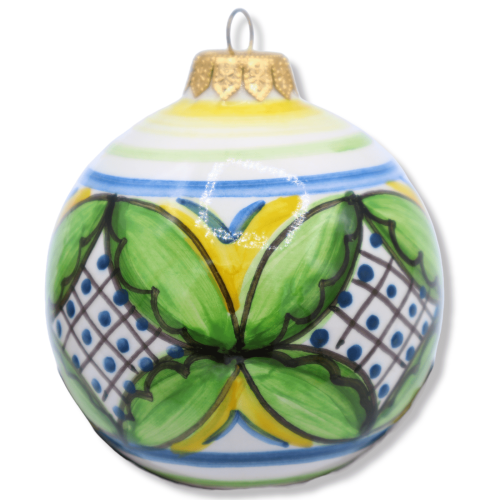 Bola de Natal de cerâmica Caltagirone, decoração rendada, Ø 8 cm (1Pçs) Mod NL -  2