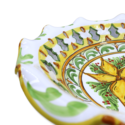 Siciliansk keramisk monter, juldekoration & '600, Ø 47 cm - h 18 cm ca. Mod Mod - 