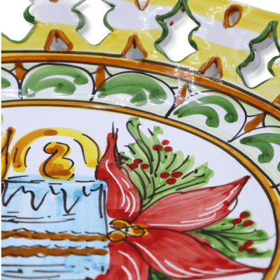 Siciliaanse keramische stand, kerstversiering '600, 33 cm - h 18 cm approx. Modder - 