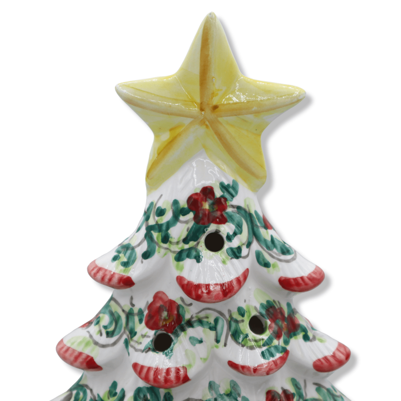Drzewo Bożego Narodzenia w ceramice sycylijskiej, dostępne w trzech dekoracjach, h 36 cm około (1pz) Mod NL - 