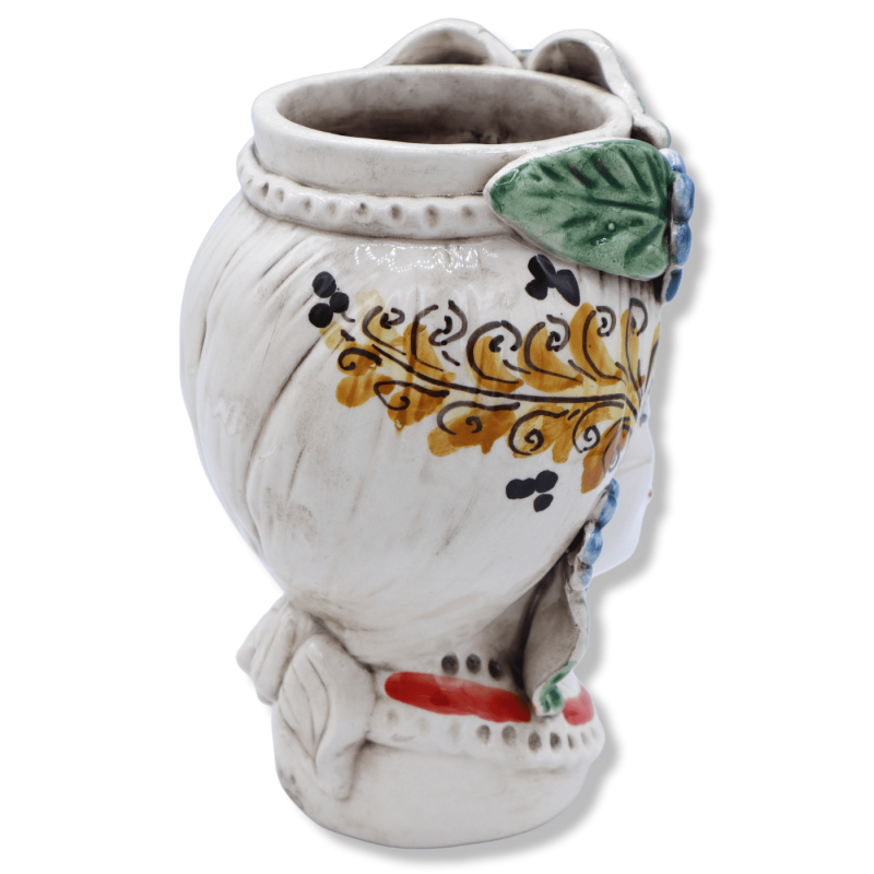 Keramisk Blackberry huvudet Caltagirone, citronkrona & blommor och blommig dekoration, h 20 cm approx. (1pz) Mod RP - 