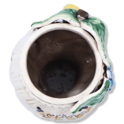 Keramisk Blackberry huvudet Caltagirone, citronkrona & blommor och blommig dekoration, h 20 cm approx. (1pz) Mod RP - 