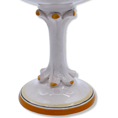 Ceramische kalyx van Caltagirone, gedecoreerd met baroque patroon en braid, 20 cm approx. M - 