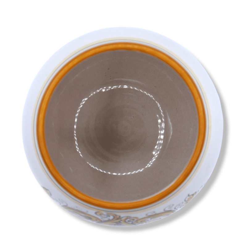 Koła z ceramiki z Caltagirone, ozdobiona motywem barokowym i trądzikiem, h 20 cm ca. Mod MN - 