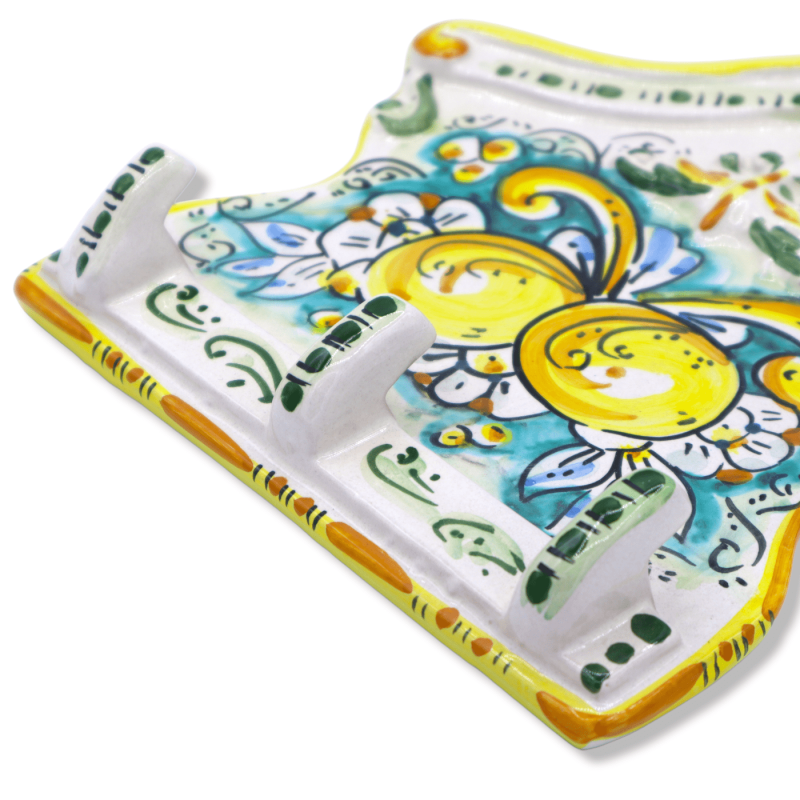 Cabide em cerâmica siciliana fina, porta-chaves, porta-panelas ou luvas, 20 h x 20 l cm aprox. (1pc) com opções de decor