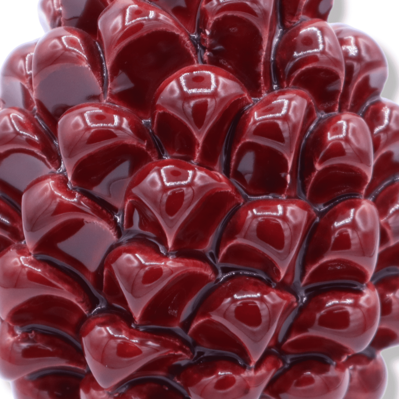 Pigna Siciliana keramik av Caltagirone, färg Bordeaux med dekorerad stam, dekoration slumpmässig stam - (1pz) h 15 cm ca